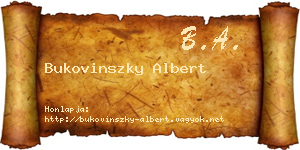 Bukovinszky Albert névjegykártya