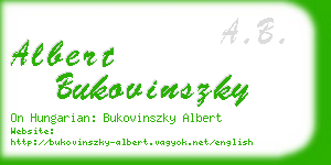 albert bukovinszky business card